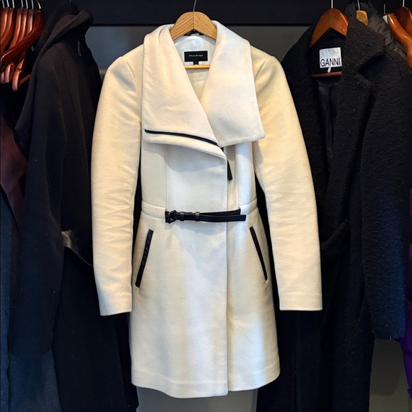 Mackage off white jacket with black leather details. Only worn a few times - Picture 1 of 7